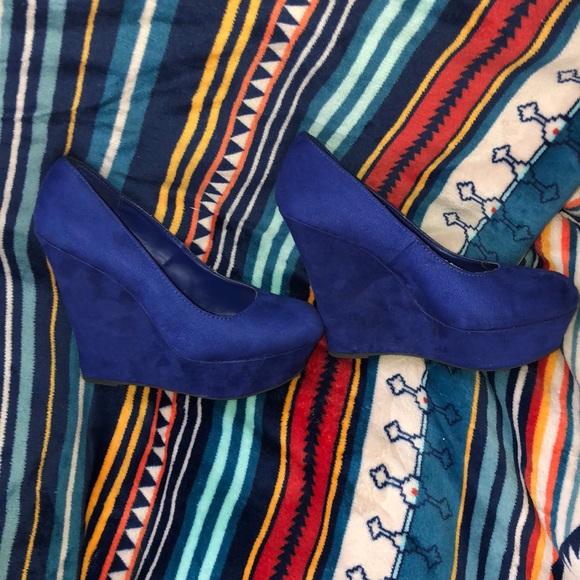 🥰ROYAL BLUE🤩 Platform, Stacked wedges!🥳 - Picture 5 of 5